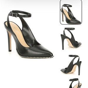 Gianni Bini , Renatay Leather and Stud Detail Ankle- Strap Pumps , Size: 8.5